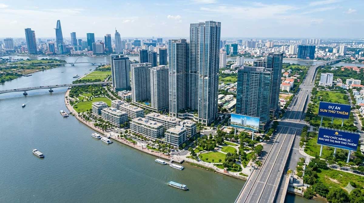 Hình ảnh minh hoạ dự án Sun Thủ Thiêm do AI tạo