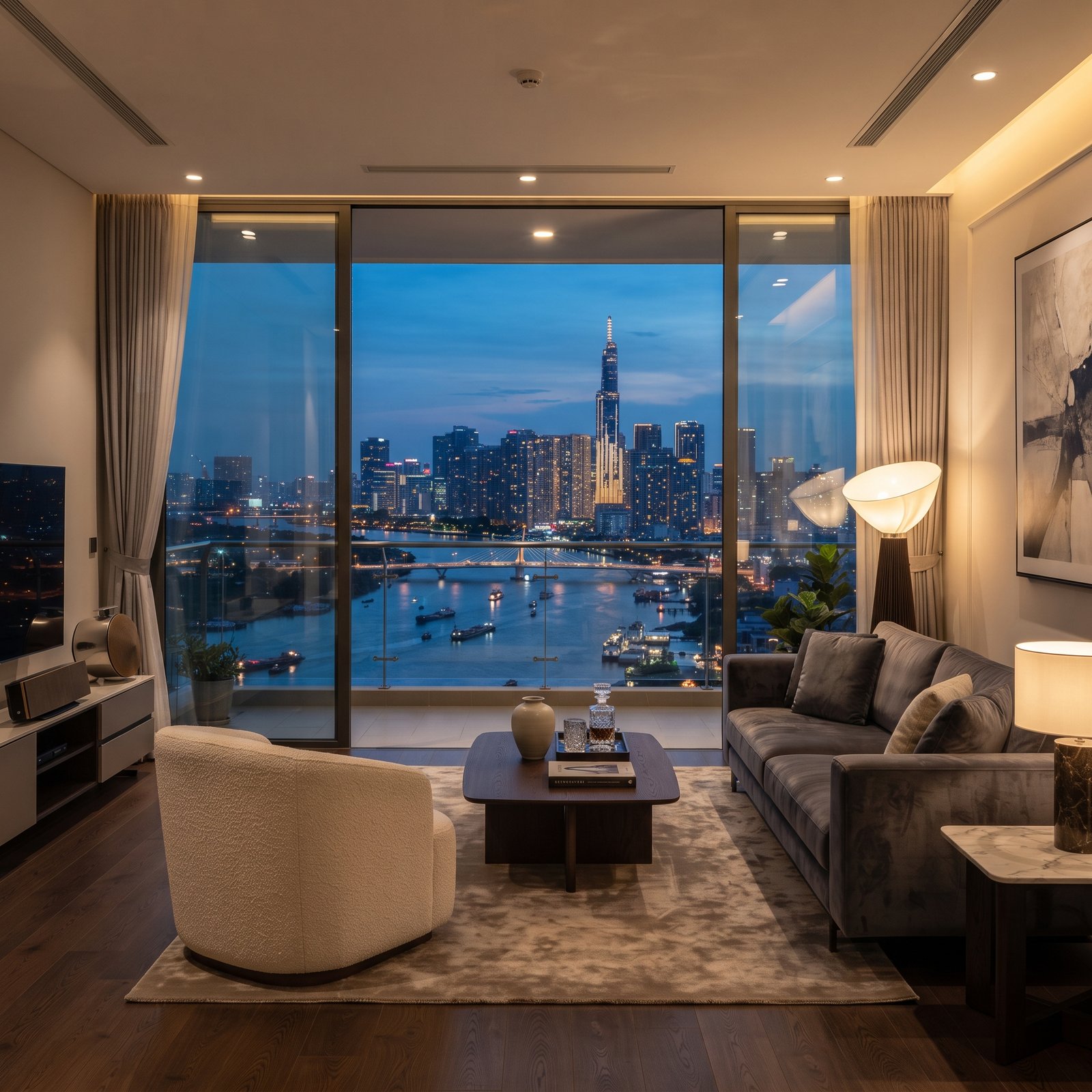 Nội thất căn hộ cao cấp Lotte Thủ Thiêm view sông Sài Gòn