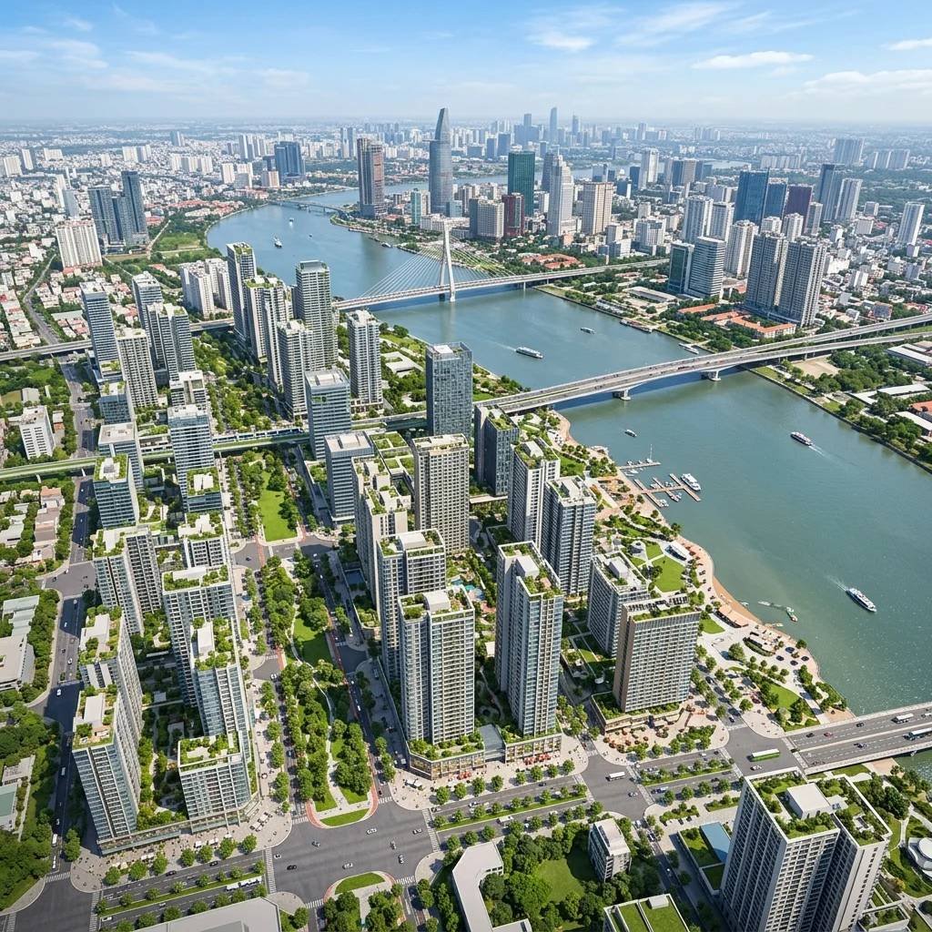 Quy hoạch tổng thể khu đô thị mới Thủ Thiêm nơi toạ lạc dự án Lotte Thủ Thiêm