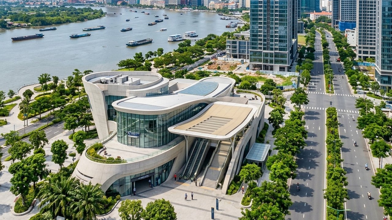 Phối cảnh ga metro số 2 Bến Thành - Thủ Thiêm gần Lotte Eco Smart City Thủ Thiêm