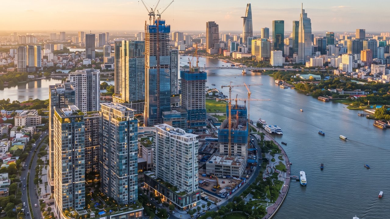 Toàn cảnh Lotte Eco Smart City Thủ Thiêm nhìn từ trên cao sau khi Phát Đạt hoàn tất mua 35% vốn