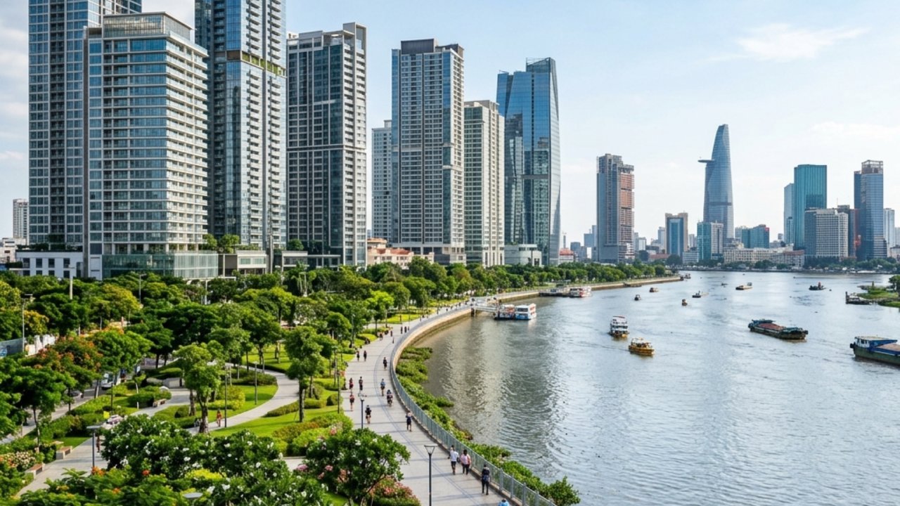 Căn hộ cao tầng ven sông khu đô thị Thủ Thiêm gần Lotte Eco Smart City